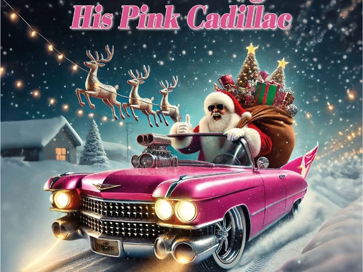 Omlag och hemsida till Santa’s Rockin’ in His Pink Cadillac